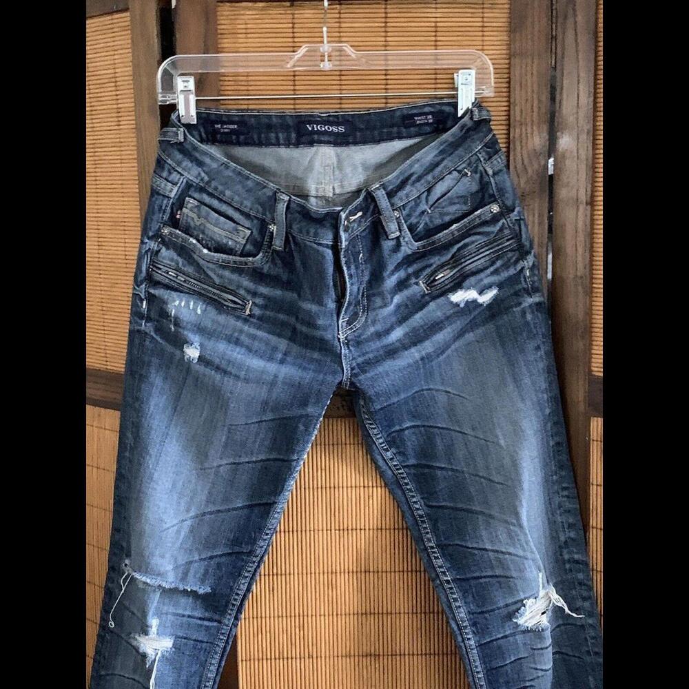 Vigoss Jeans Womens 28x29 Blue Jagger Denim Zip Fly The Jagger Skinny